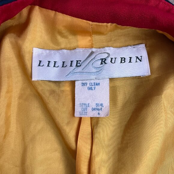 Vintage 1980s Lillie Rubin Military Navy Style Nautical Jacket with Gold Buttons - Picture 3 of 13